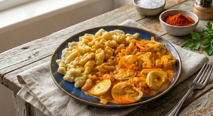 hagyományos tojáspörkölt nokedlivel